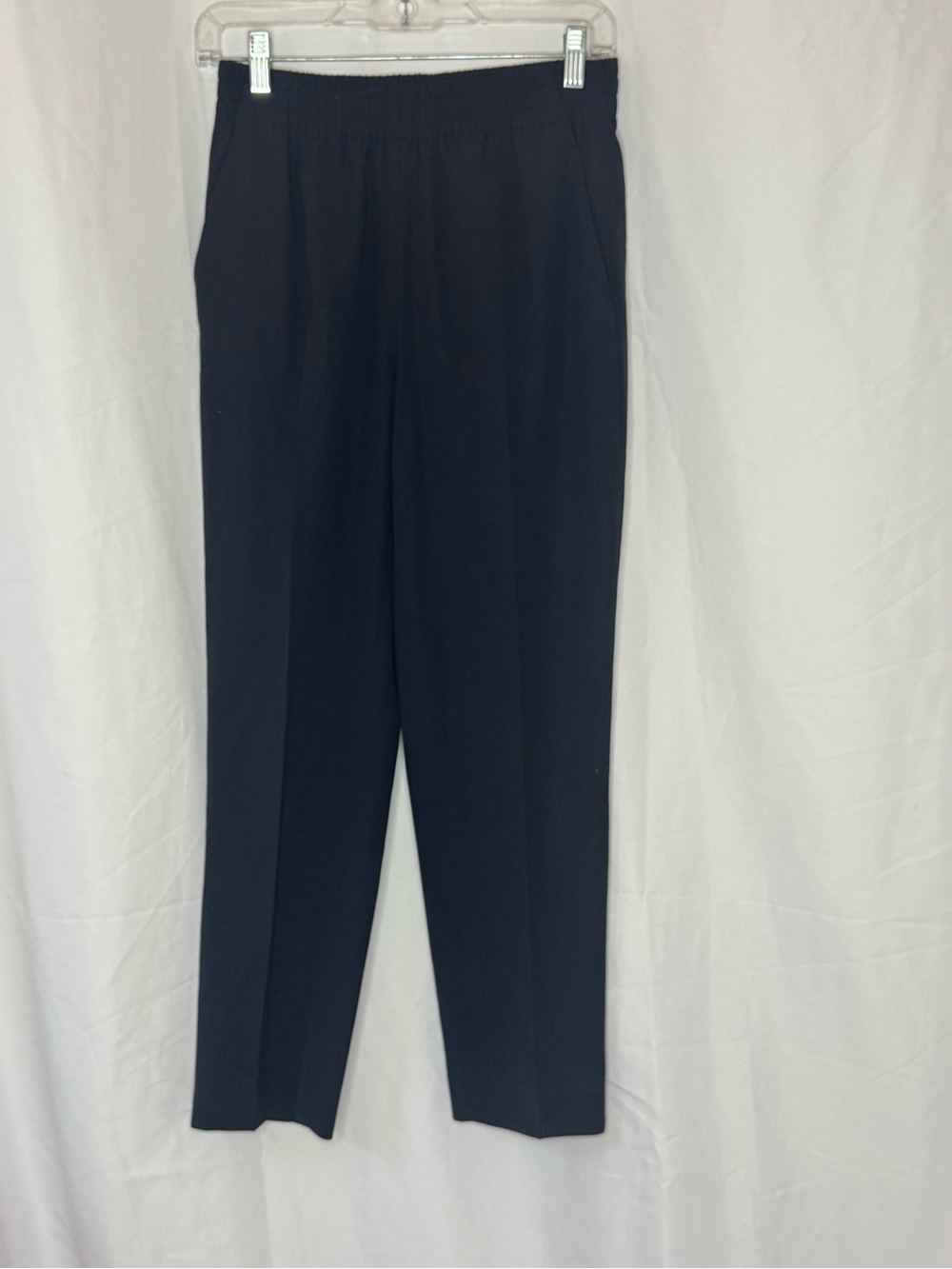 Everlane Black Elastic-Waist Straight Dress Pants 100% wool